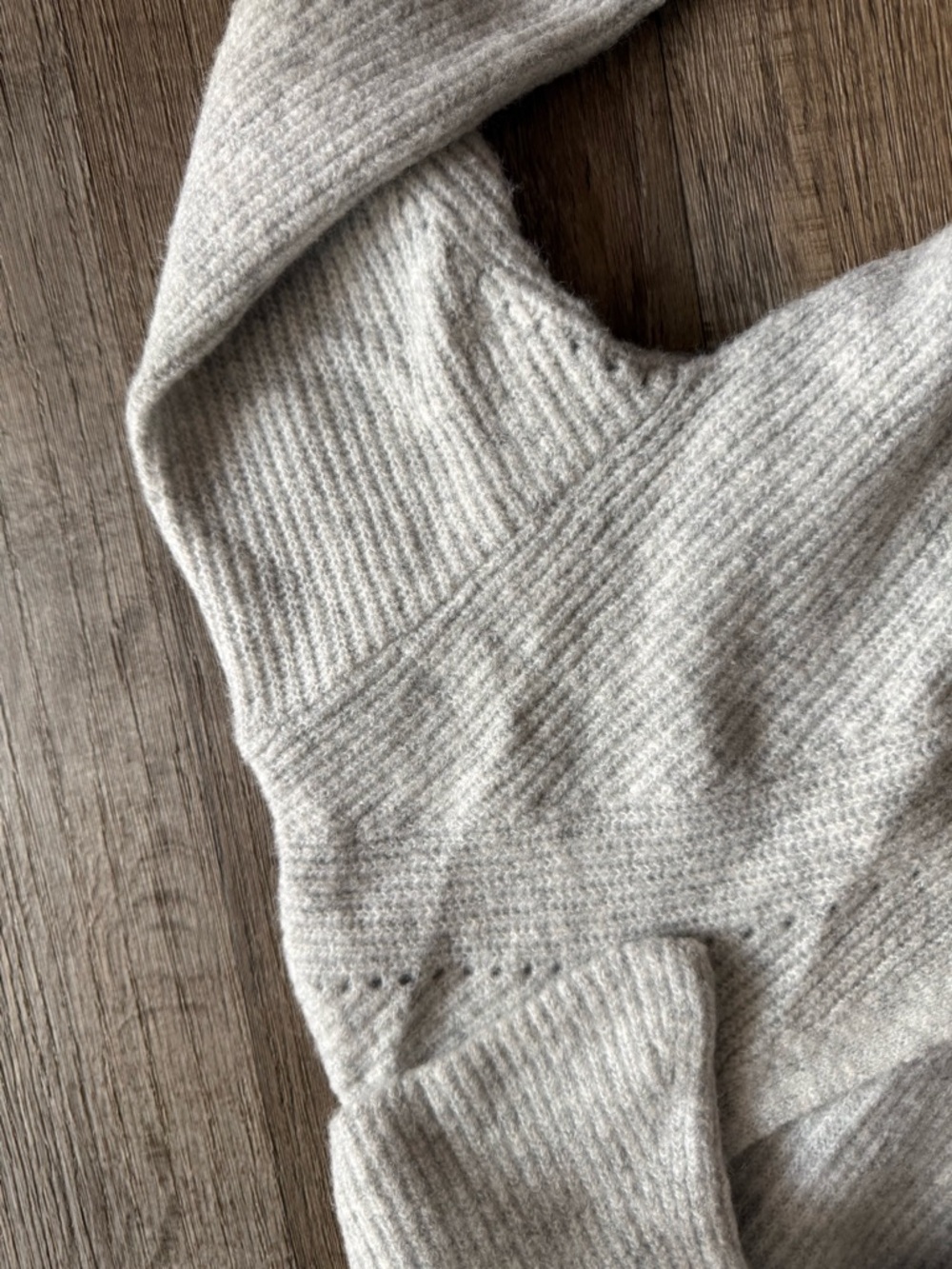 Express Ribbed Knit Open Cardigan - Light Beige - Picture 4 of 5